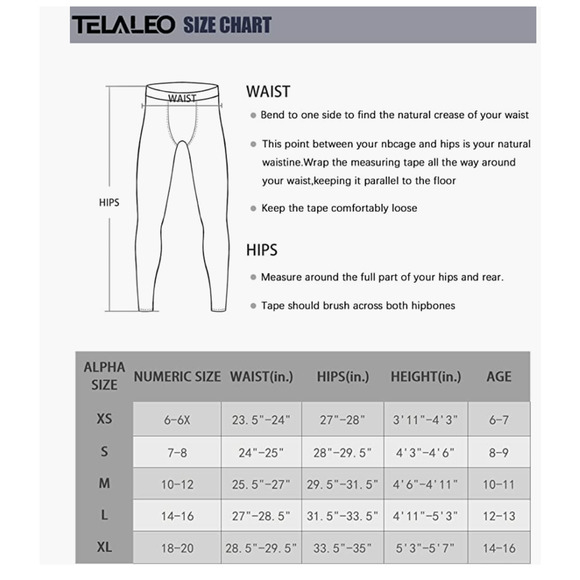3 x TELALEO Youth Compression Leggings Athletic Base Layer | Boys XL, Black NEW - Picture 9 of 10